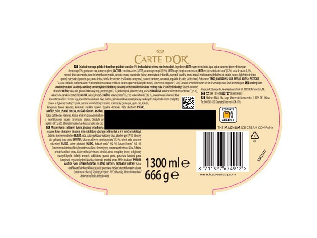 GELADO CARTE D'OR 3 SABORES 1300ML image number 1