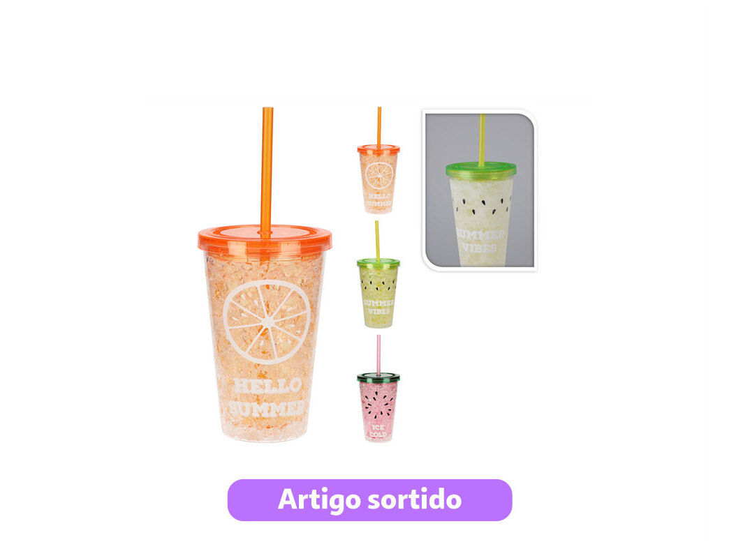 COPO COM PALHINHA 400ML MODELOS SORTIDOS