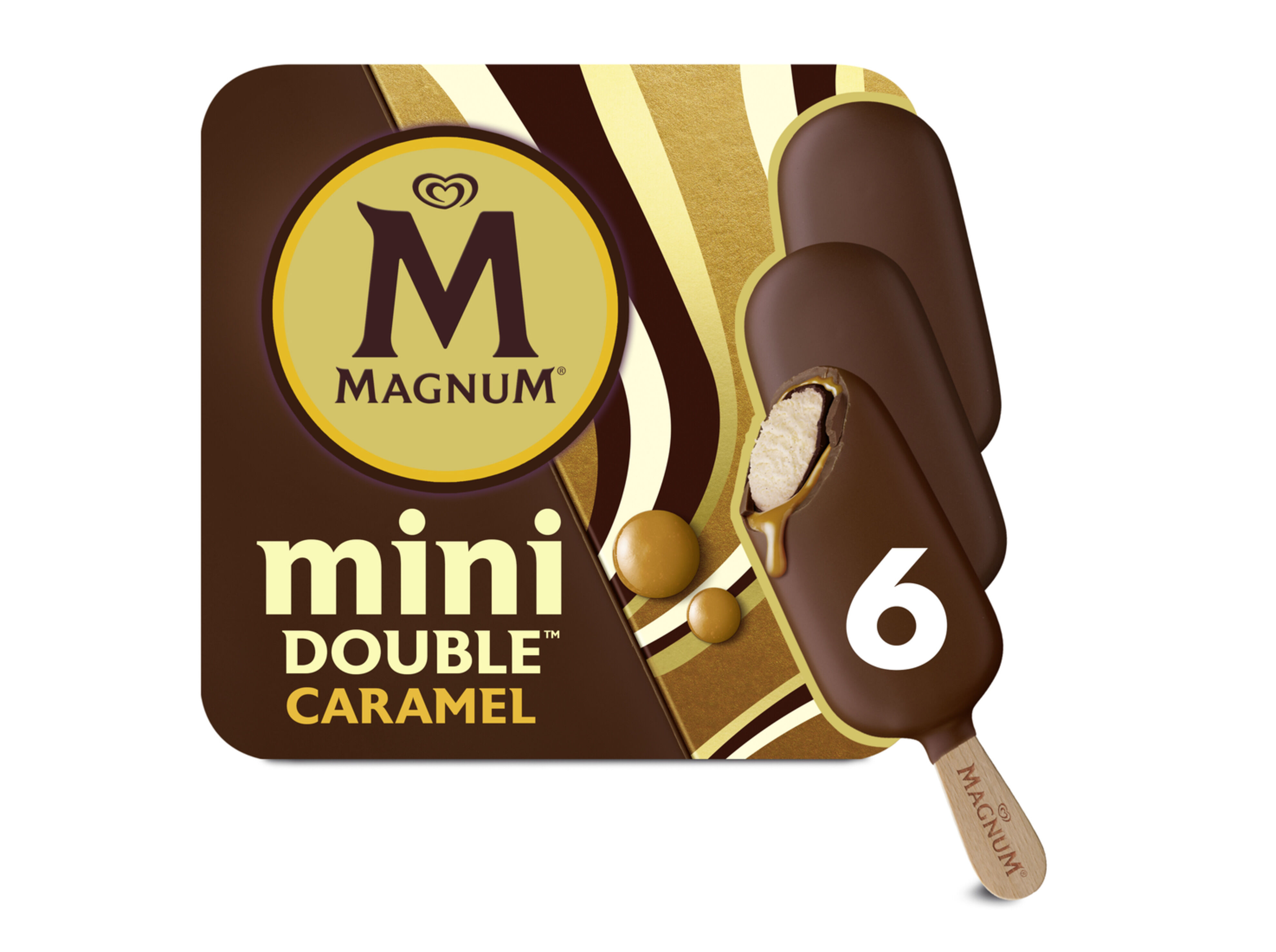 GELADO MAGNUM MULTIPACK MINI DOUBLE CARAMELO 6X60ML image number 1