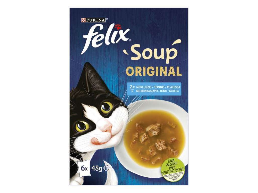 COMIDA H&Uacute;MIDA PARA GATO FELIX SOUP PEIXES 6X48G image number 1