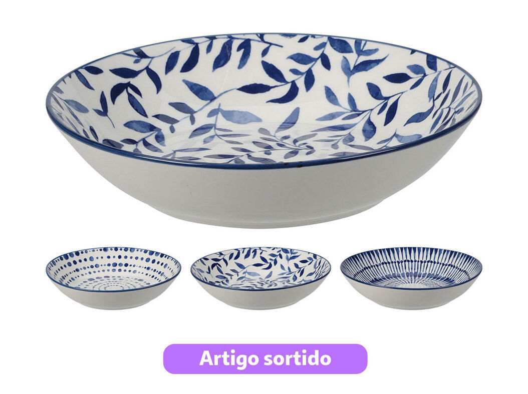PRATO SOPA DECORADO PORCELANA 20.4CM MODELOS SORTIDOS