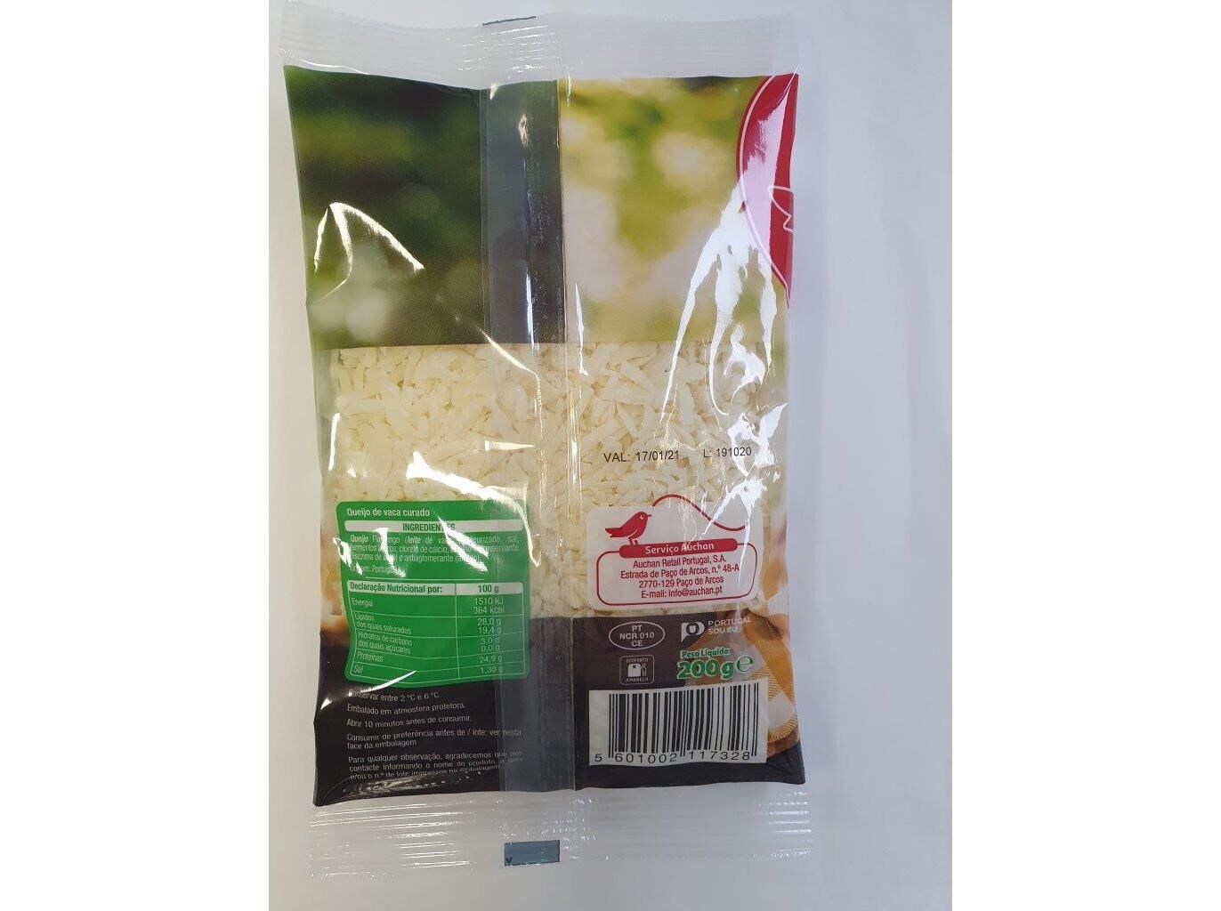 QUEIJO FLAMENGO AUCHAN RALADO 200G image number 1