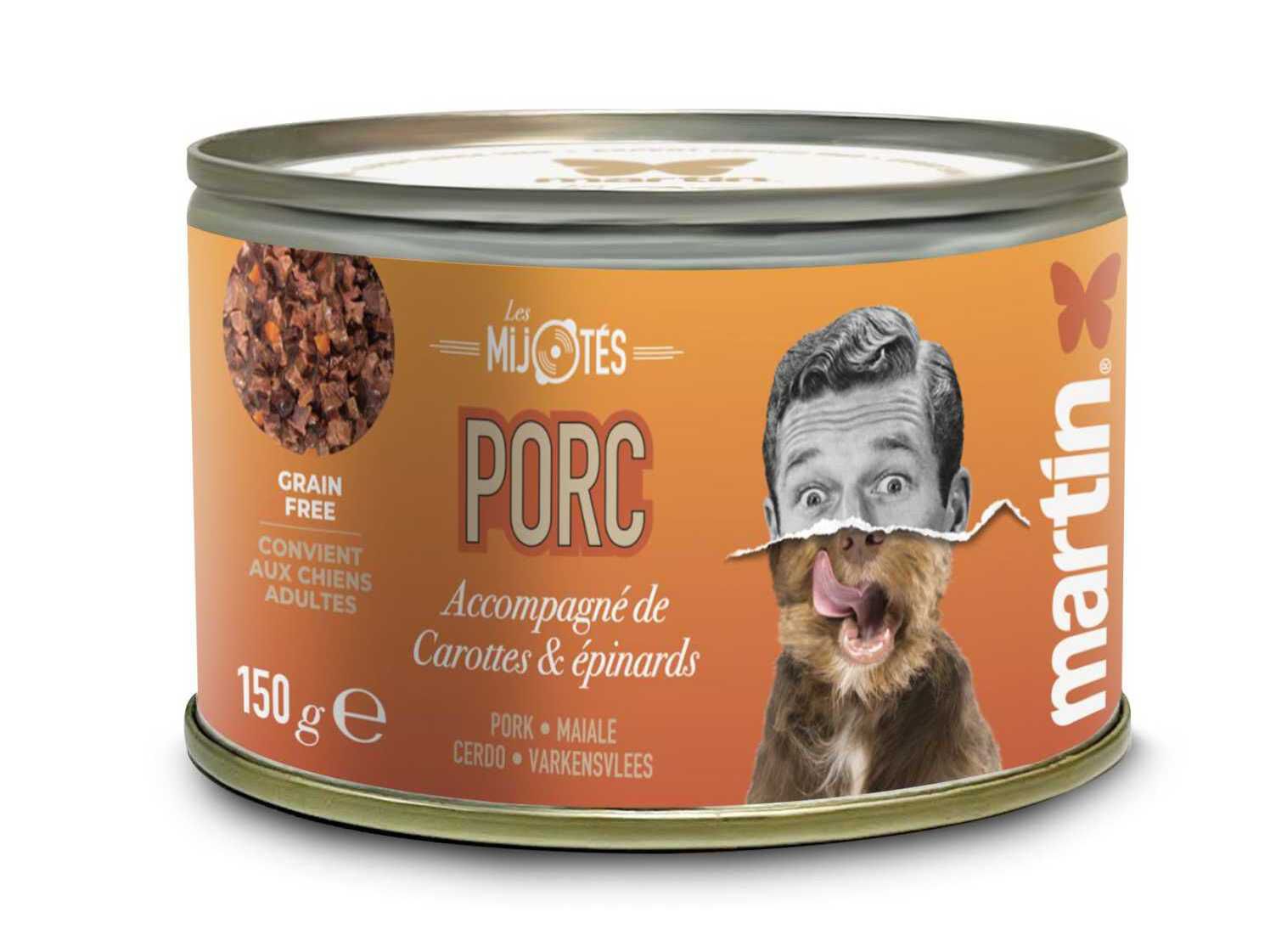 COMIDA H&Uacute;MIDA MARTIN SELLIER C&Atilde;O PORCO&CENOURA 150G image number 0