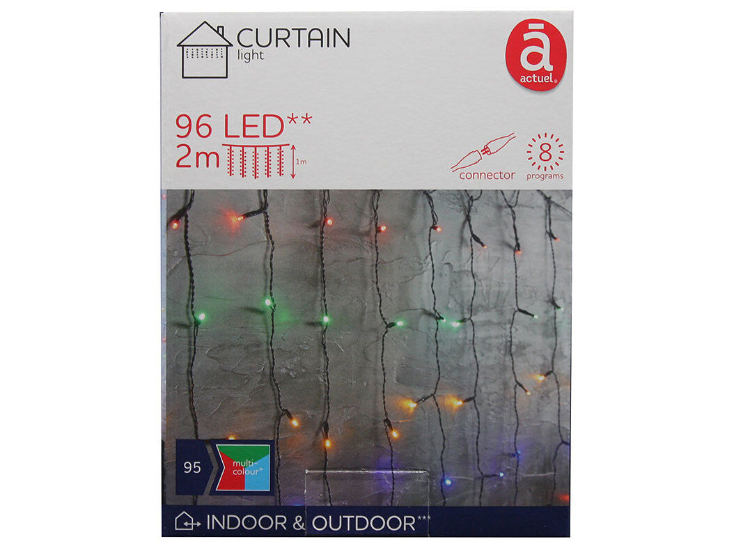 CORTINA LUZES MULTICOR ACTUEL EXTERIOR 96LED 8F image number 1