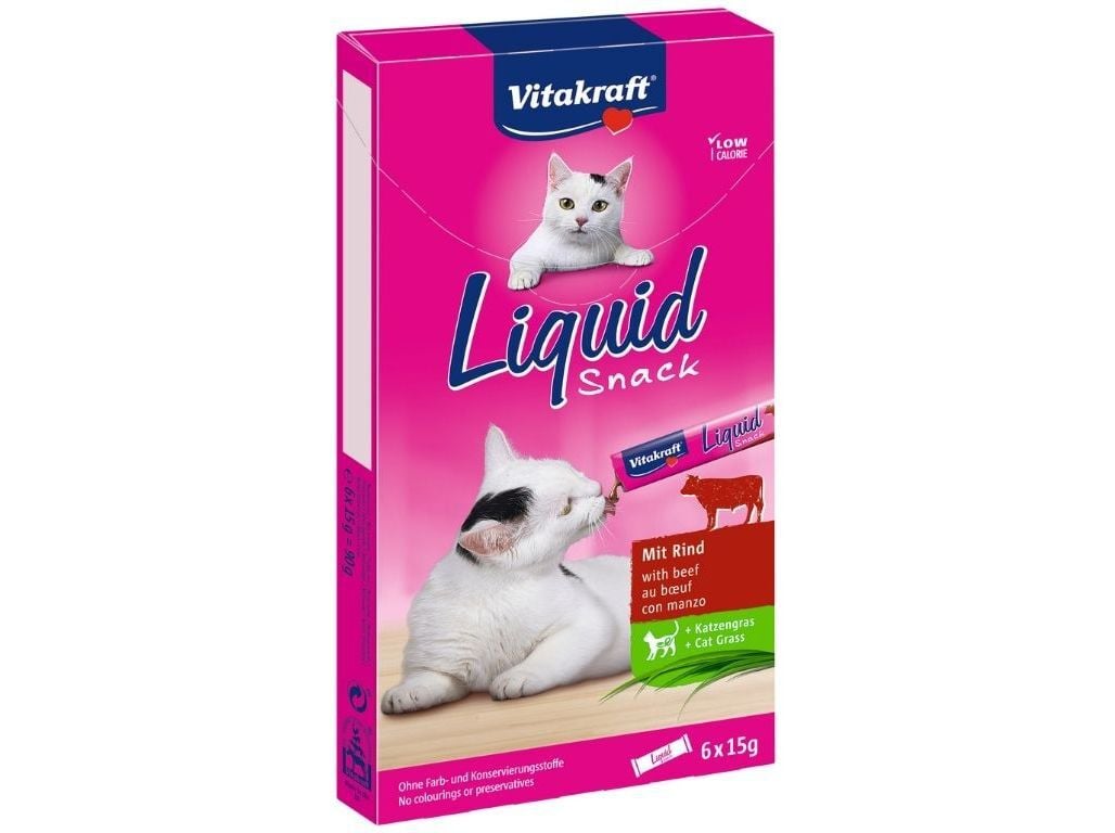 SNACK L&Iacute;QUIDO PARA GATO VITAKRAFT VACA 6X15G image number 1
