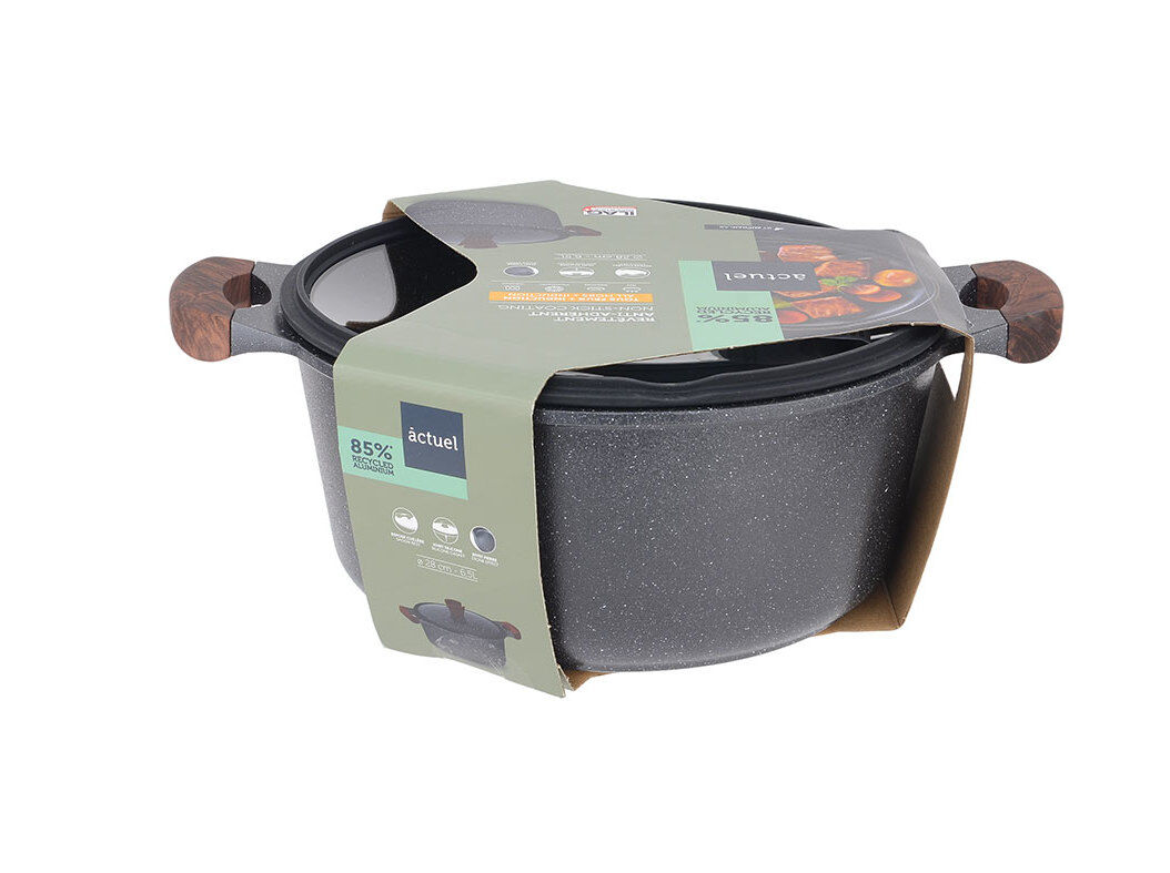 CA&Ccedil;AROLA COM TAMPA ACTUEL ALUM&Iacute;NIO FUNDIDO 28CM image number 0