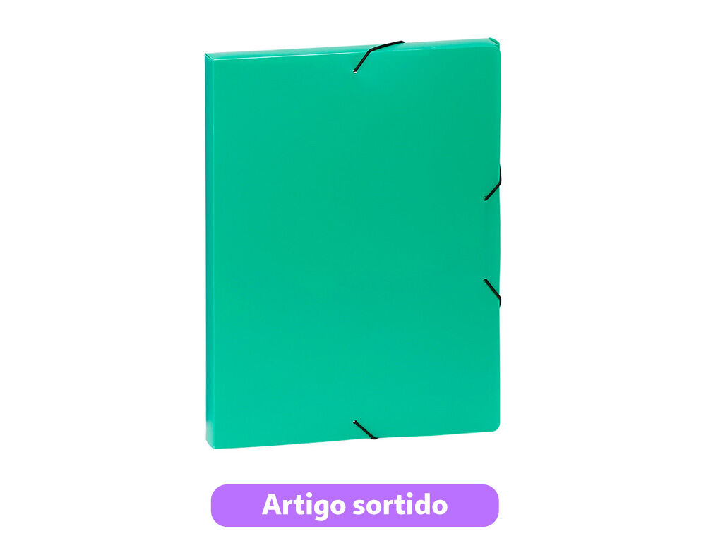 CAPA COM EL&Aacute;STICOS A4 E ABAS VIQUEL OPACA LOMBADA 3CM CORES SORTIDAS image number 0