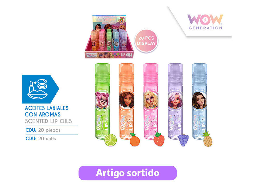 LIP GLOSS COM SABORES WOW CORES SORTIDAS image number 0