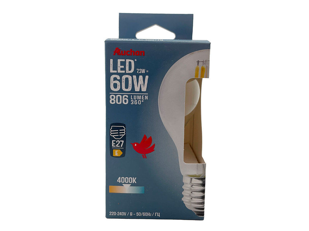 L&Acirc;MPADA LED STANDARD AUCHAN E27 60W LUZ BRANCA CLARA image number 0