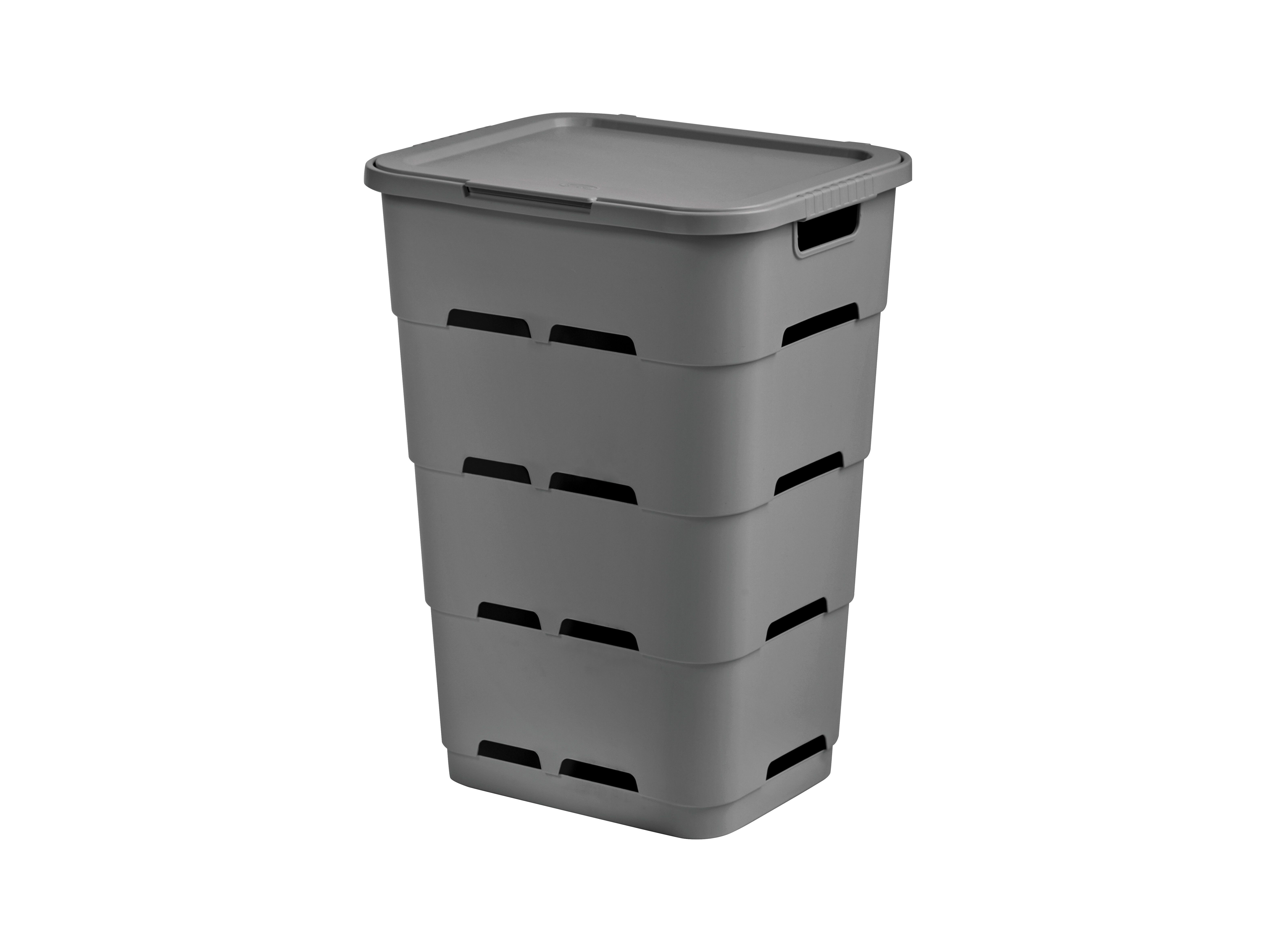 CESTO ROUPA SUJA CINZA ACTUEL PL&Aacute;STICO RECICLADO 45L