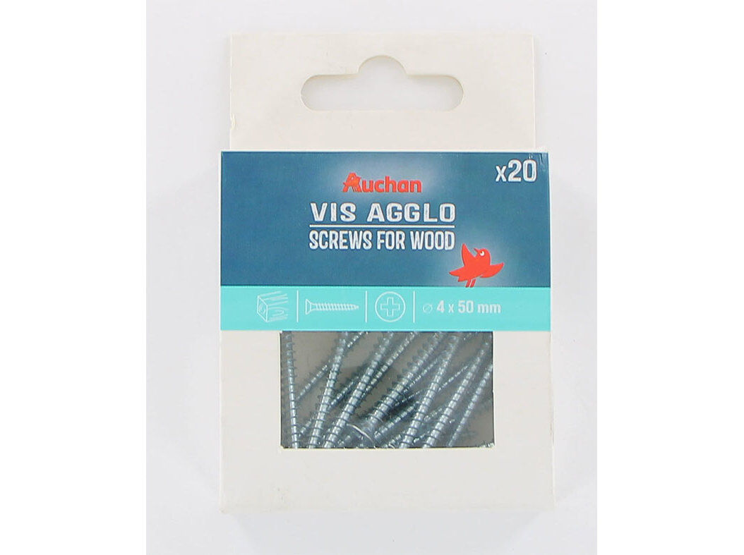 PARAFUSO PARA MADEIRA AUCHAN 20 PE&Ccedil;AS 4X50MM image number 0
