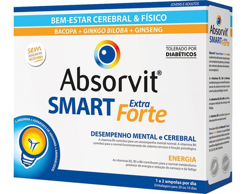 SUPLEMENTO ABSORVIT SMART EXTRA FORTE 30 AMPOLAS image number 0