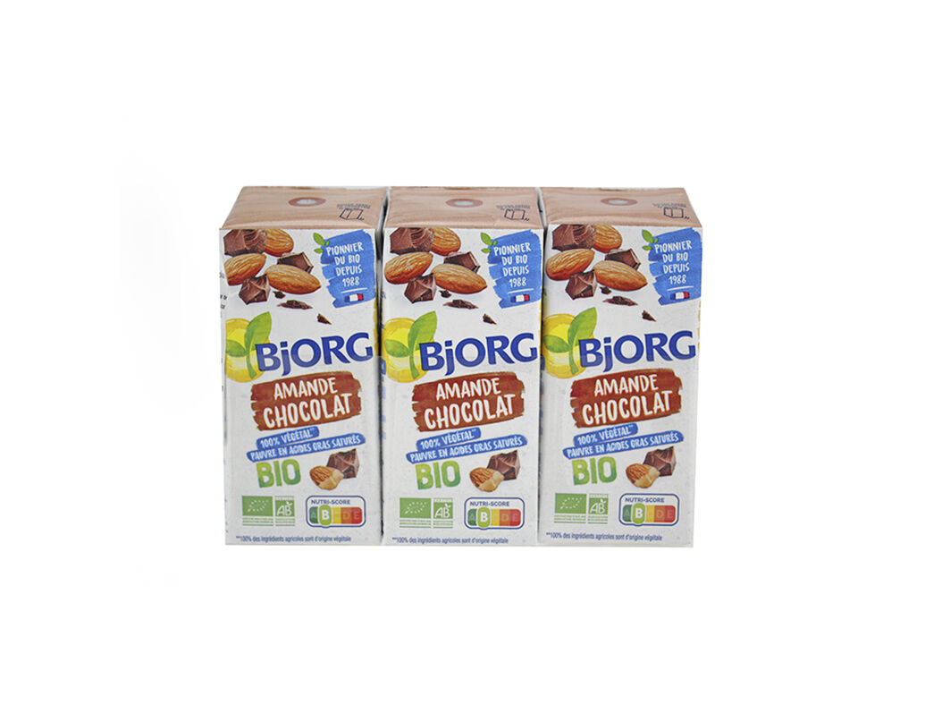 BEBIDA BJORG DE AM&Ecirc;NDOA COM CHOCOLATE E C&Aacute;LCIO BIO 3X200ML image number 0