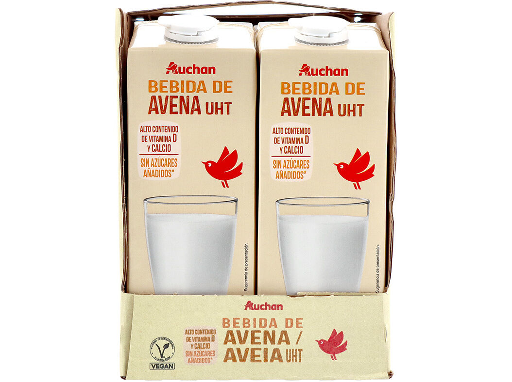 BEBIDA AVEIA AUCHAN SEM A&Ccedil;UCARES ADICIONADOS 6X1L