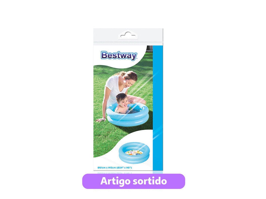 PISCINA INSUFL&Aacute;VEL BESTWAY 2 ANEIS 61CM CORES SORTIDAS image number 2
