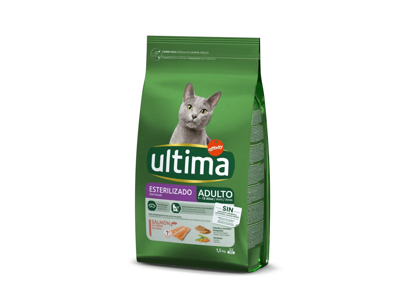 RA&Ccedil;&Atilde;O PARA GATO ULTIMA ESTERILIZADO COM SALM&Atilde;O 1.5KG