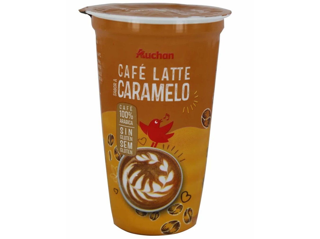 CAF&Eacute; LATTE CARAMELO AUCHAN 100% AR&Aacute;BICA SEM GL&Uacute;TEN 250ML image number 0