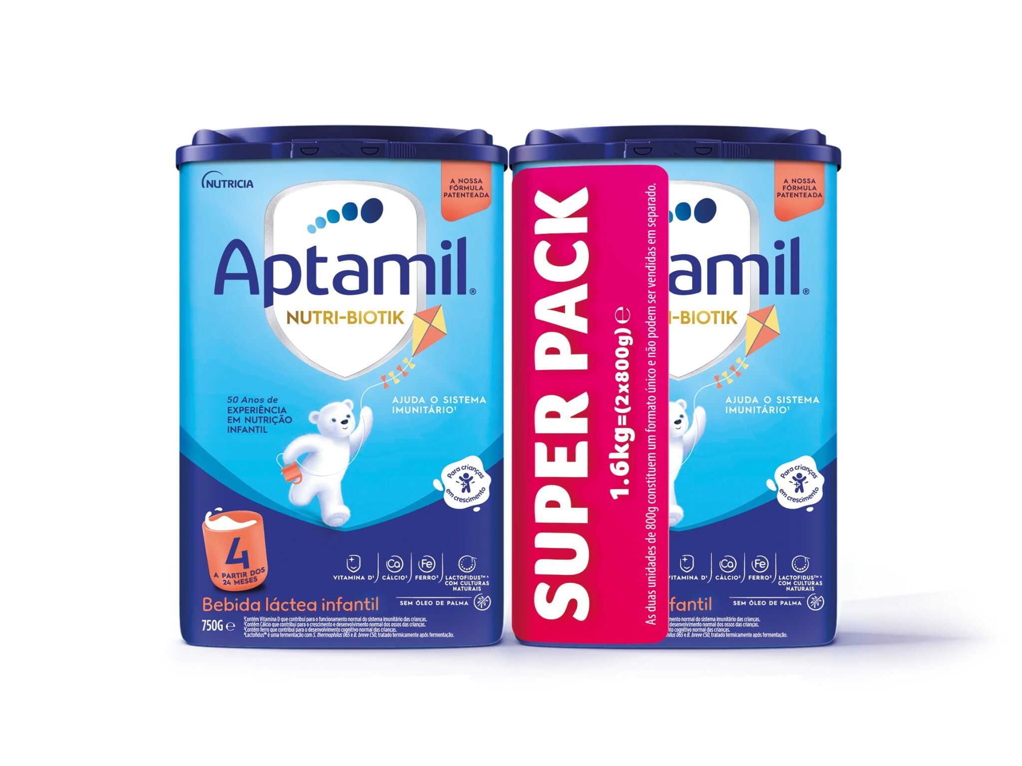 SUPER PACK LEITE APTAMIL NUTRI-BIOTIK 4 2X750G