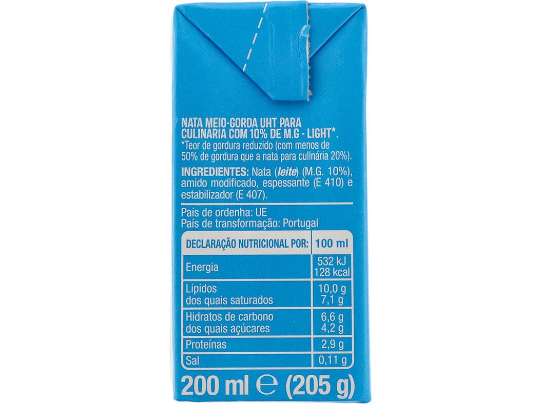 NATAS AUCHAN UHT CULIN&Aacute;RIA LIGHT 200ML image number 1