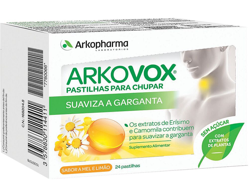 PASTILHAS ARKOVOX PROPOLIS MEL E LIM&Atilde;O 24UN