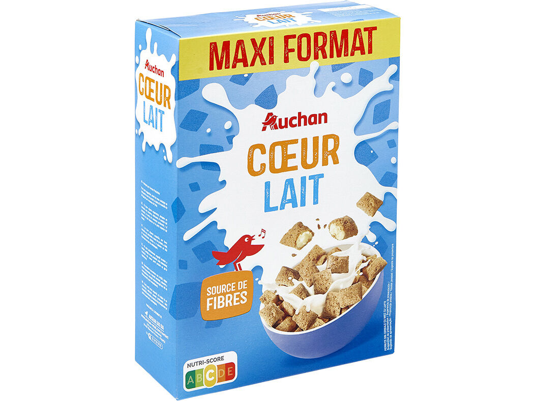 CEREAIS AUCHAN RECHEADOS COM LEITE 650G