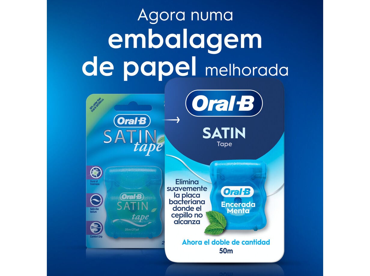 FIO DENT&Aacute;RIO ORAL B SATIN 50 MTS image number 5