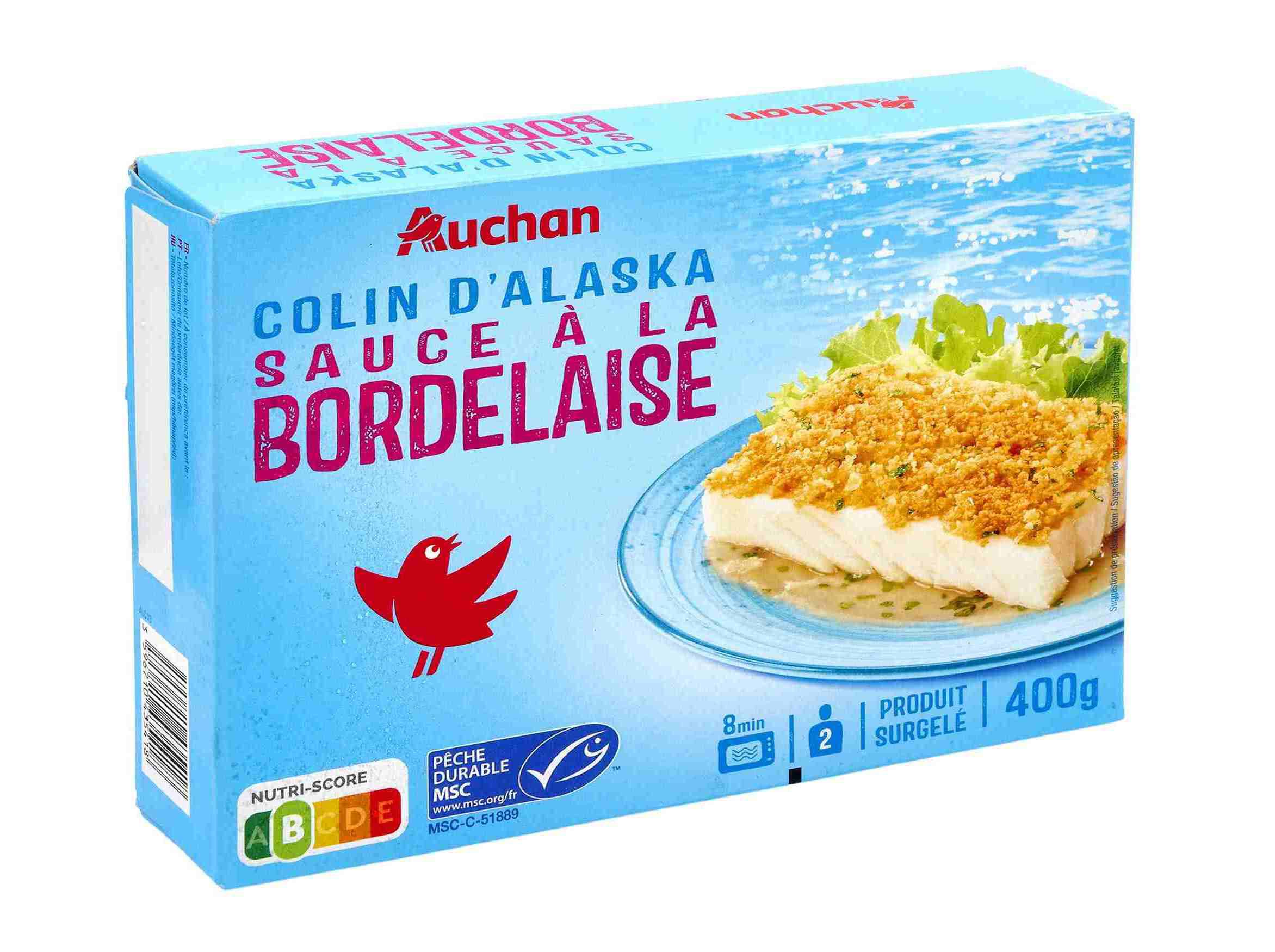 FILETES ESCAMUDO-DO-ALASCA AUCHAN MOLHO BORDELAISE 2UN 400G image number 1