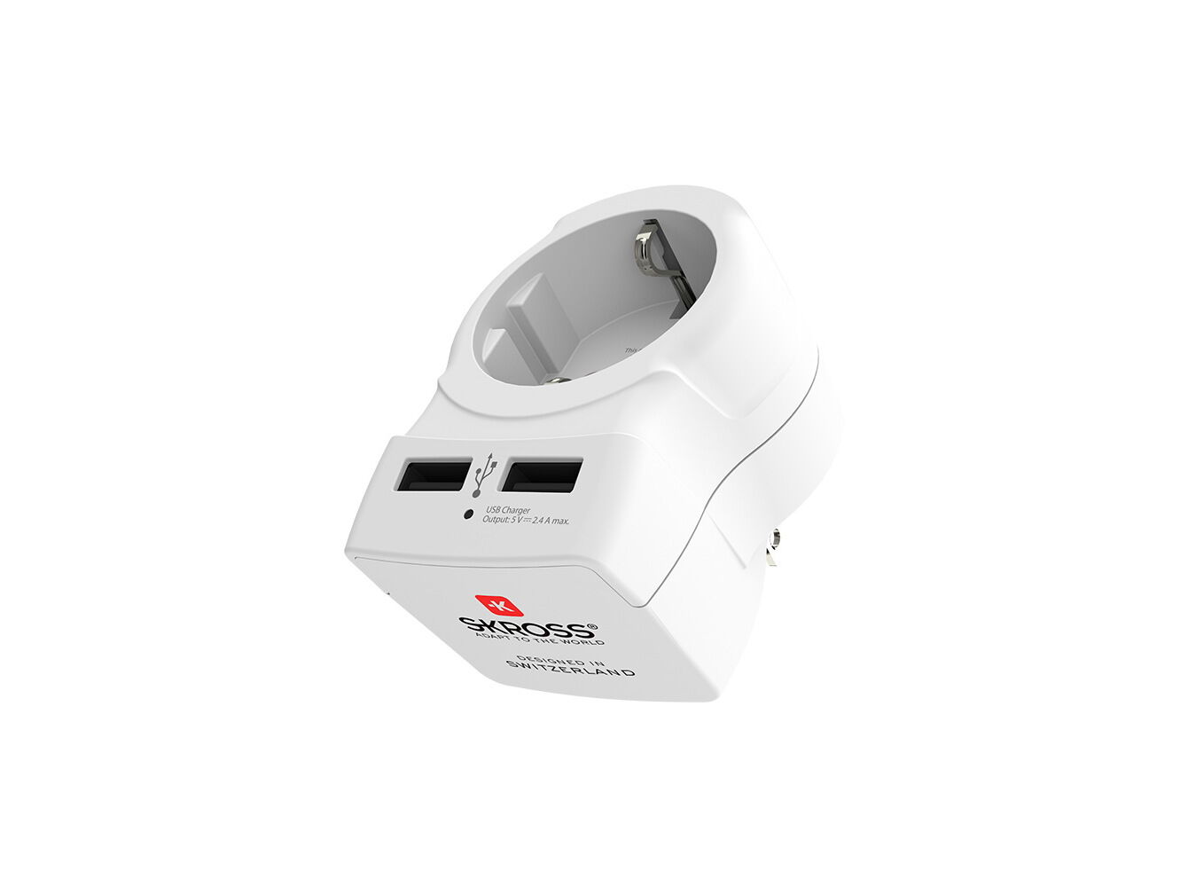 ADAPTADOR SKROSS 1.500281 EUROPE TO USA + 2 USB image number 1