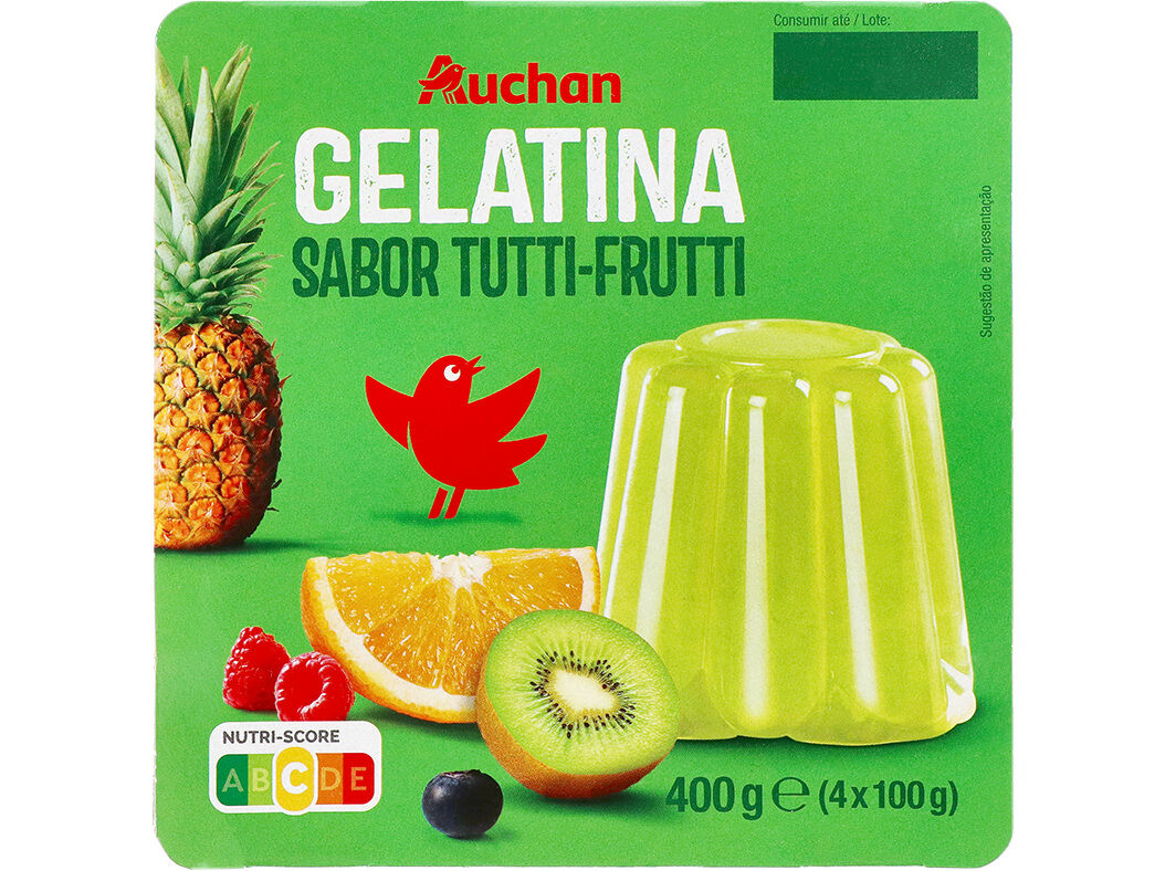 GELATINA AUCHAN TUTTI FRUTTI 4X100G