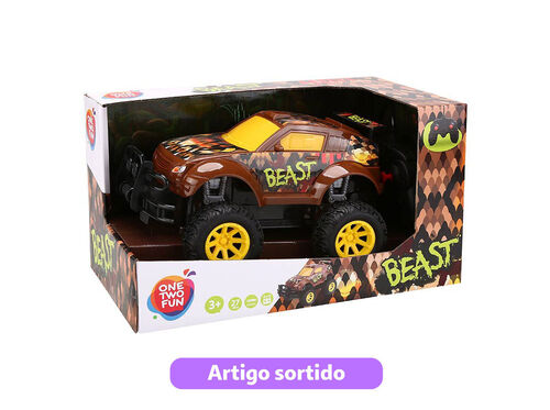 CARRO R/C 1:18 ONE TWO FUN 27MHZ THE BEAST MODELOS SORTIDOS image number 0
