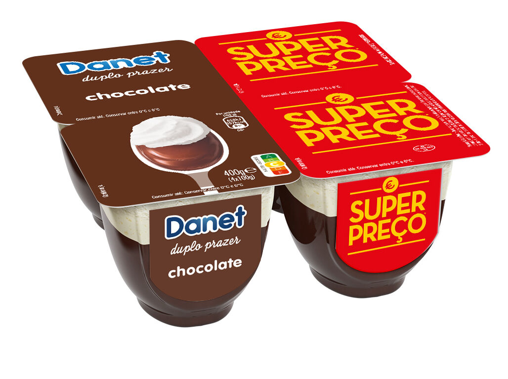 SOBREMESA DANETTE L&Aacute;CTEA CHOCOLATE E CHANTILLY 4X100G
