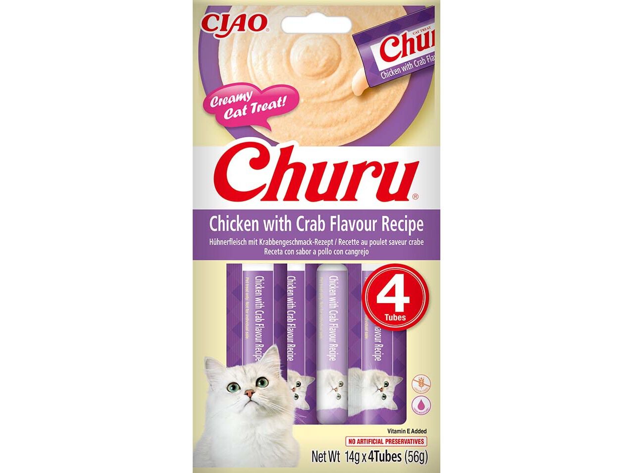 SNACK PARA GATO CIAO CHURU FRANGO / CARANGUEJO 4X14G image number 0