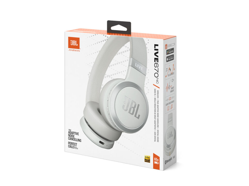 AUSCULTADORES SEM FIO JBL LIVE670 NC BRANCO (NOISE CANCELLING) image number 6