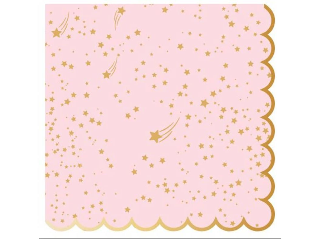 GUARDANAPOS RECORTADOS ACTUEL ESTRELAS ROSA 3F 33X33CM image number 0