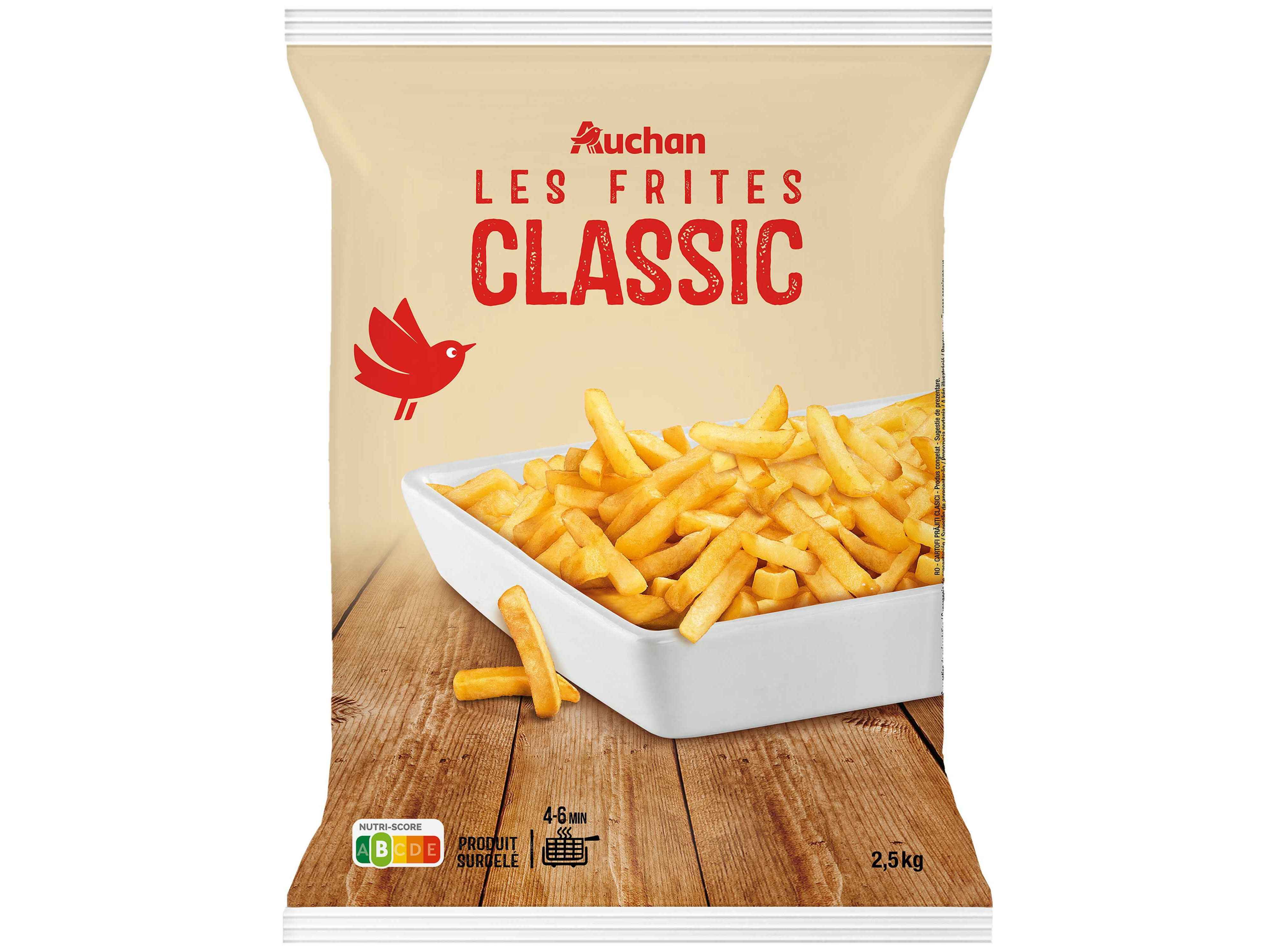 BATATA AUCHAN PR&Eacute;-FRITAS CLASSIC PARA FRITAR 2.5KG image number 0