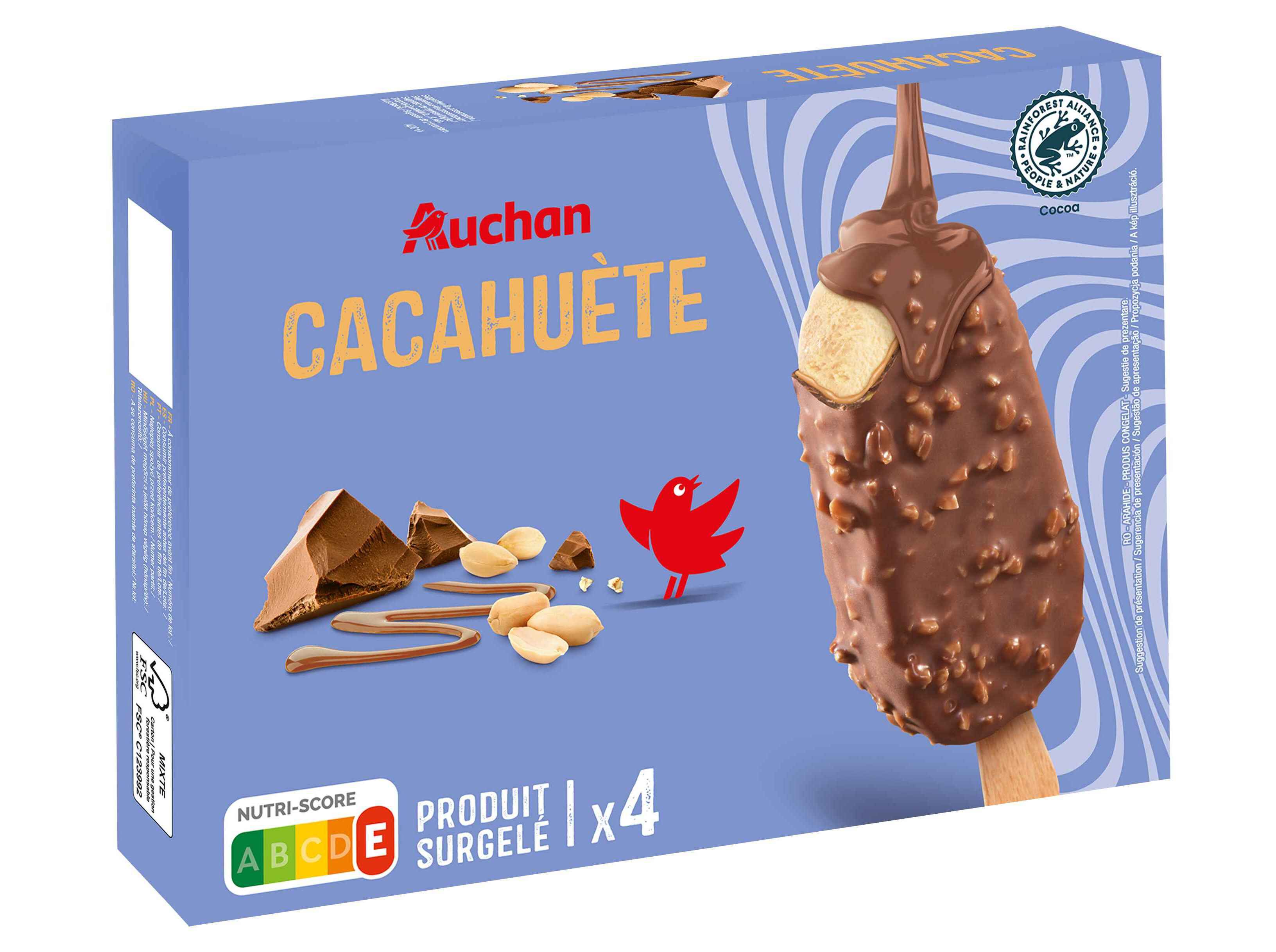 GELADO PALITO AUCHAN AMENDOIM 4X90ML image number 1