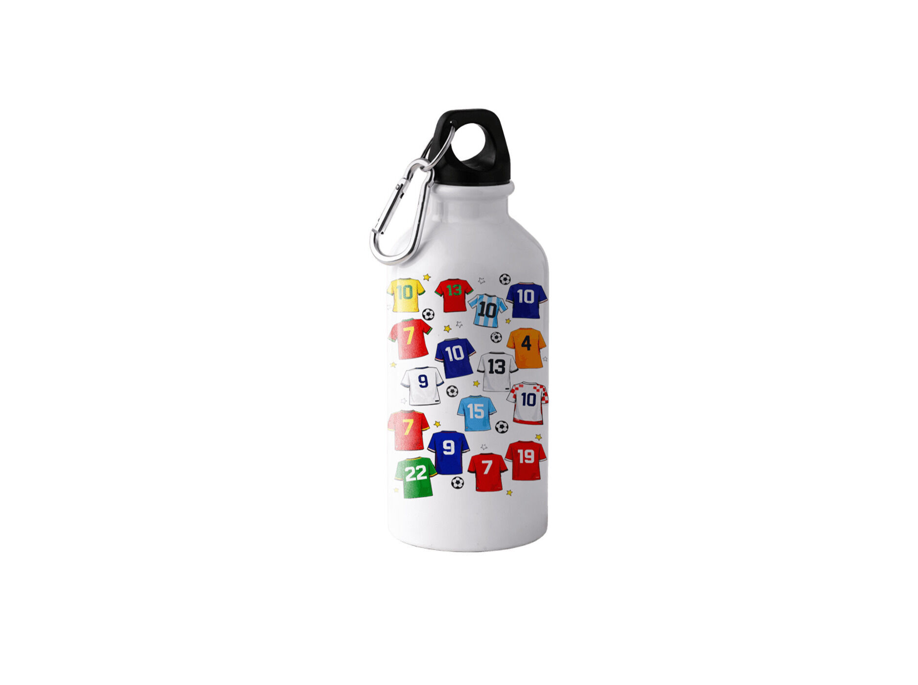 GARRAFA &Aacute;GUA FOOTBALL PARTY ALUMINIO COM MOSQUET&Atilde;O 400ML