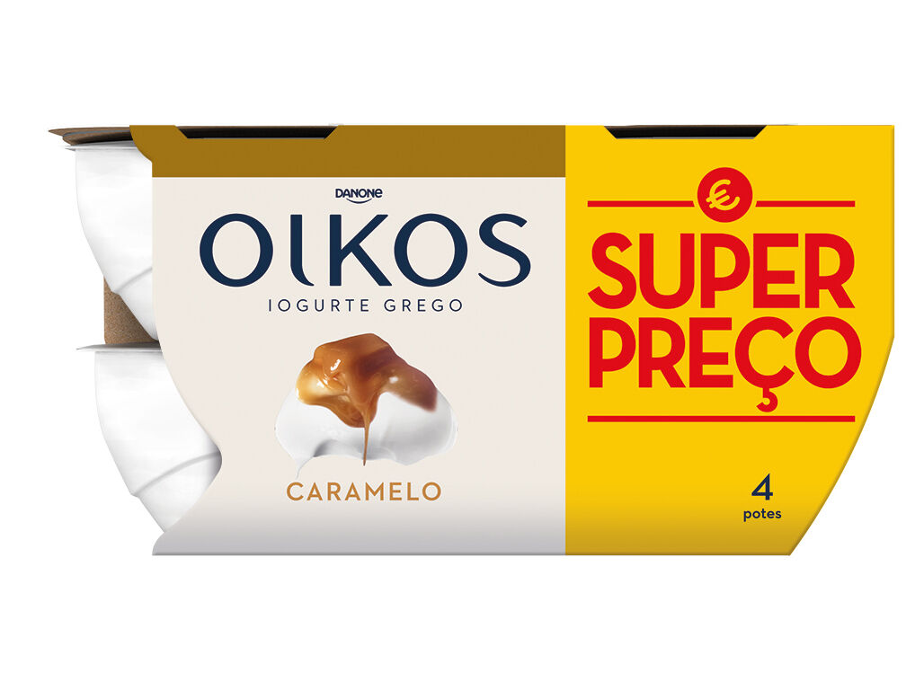 IOGURTE OIKOS DANONE GREGO CARAMELO 4X110G