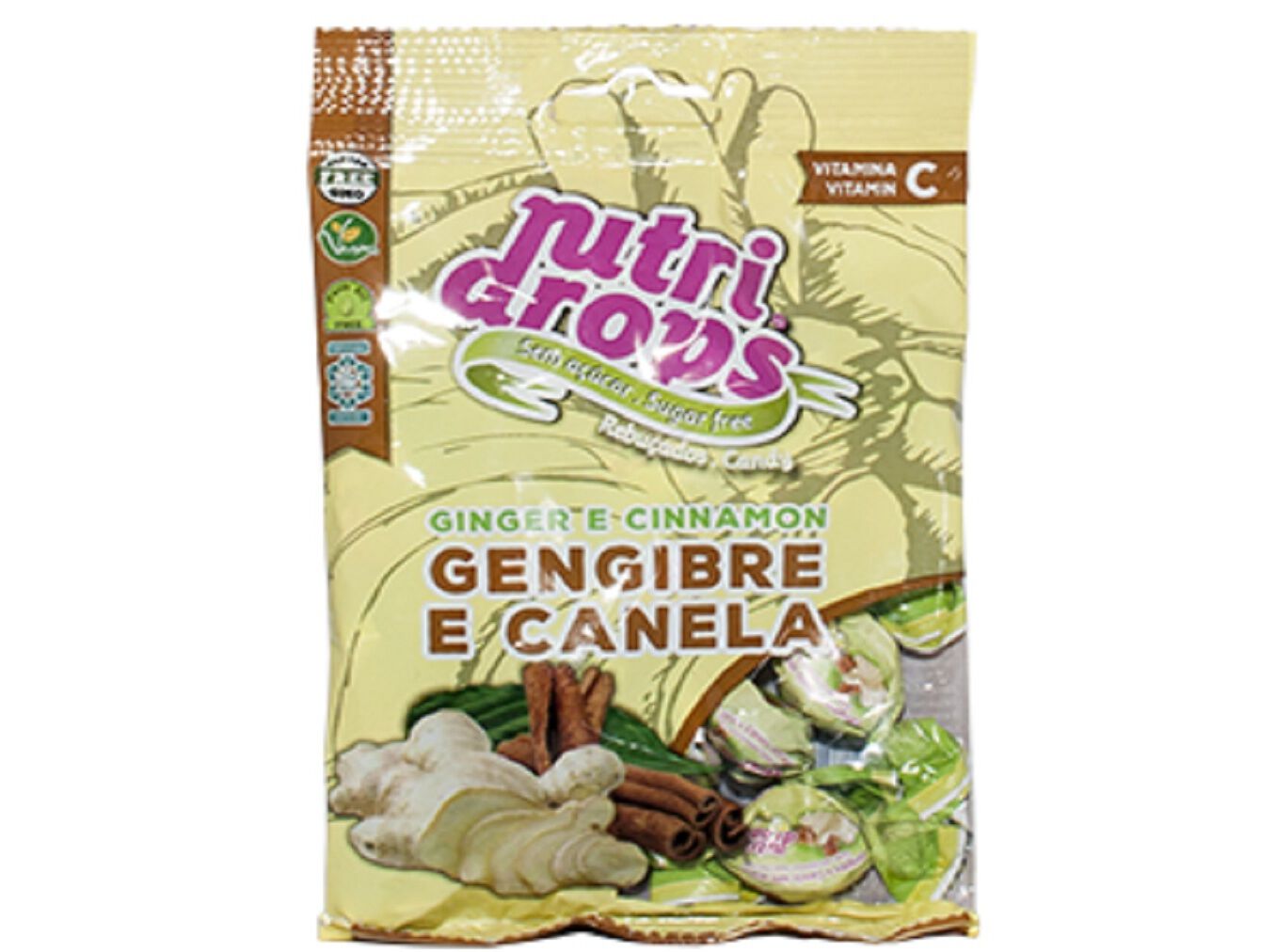 REBU&Ccedil;ADOS NUTRIDROPS GENGIBRE E CANELA SEM A&Ccedil;&Uacute;CAR 75G image number 1