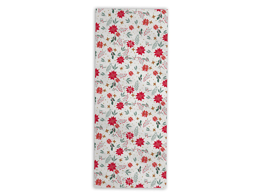 TOALHA MESA FLORES VERM ACTUEL ROLO 5MX1.35M XM25