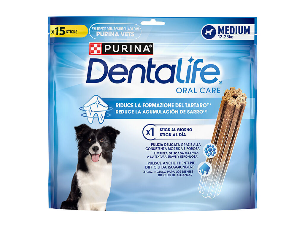 SNACKS PARA C&Atilde;O DENTALIFE PURINA RA&Ccedil;A M&Eacute;DIA 15 UNIDADES 345G image number 1