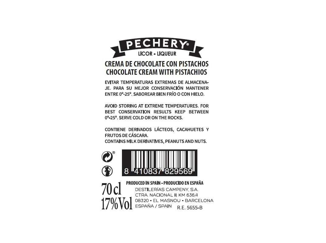 LICOR PECHERY CHOCOLATE ESTILO DUBAI 0.70L image number 1