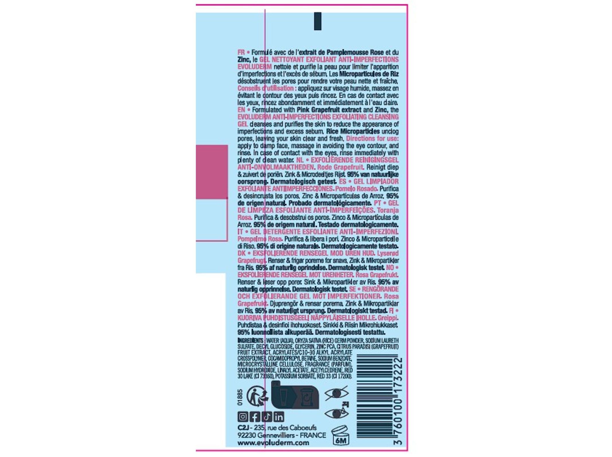 ESFOLIANTE EVOLUDERM LIMPEZA ROSTO 150 ML image number 1