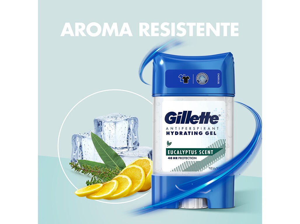 DEO STICK GILLETTE HOMEM GEL EUCALIPTO 70ML image number 2