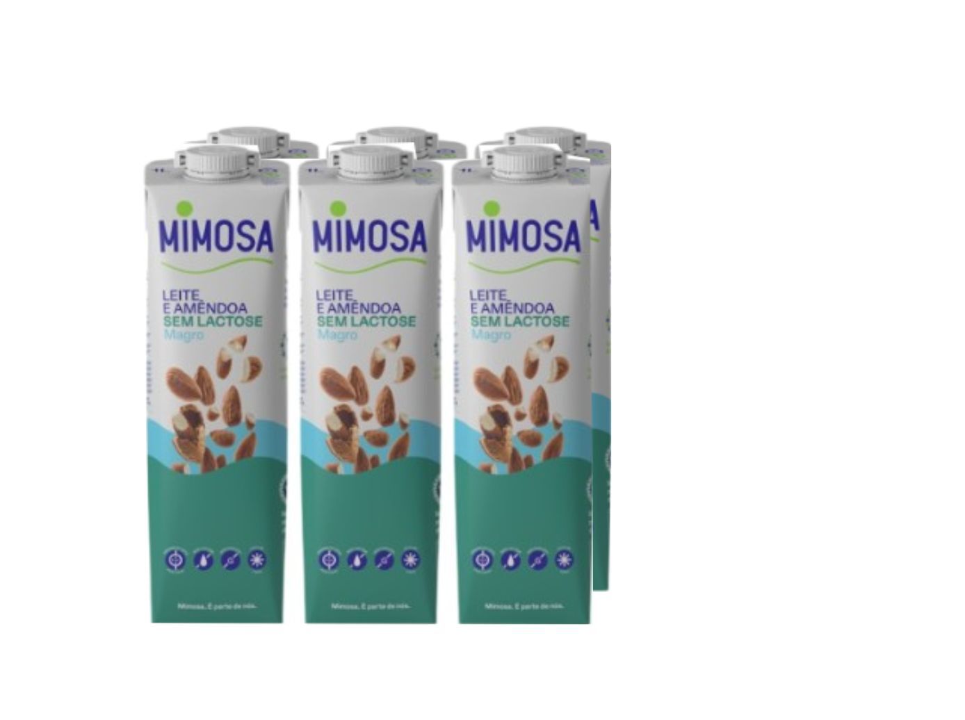 LEITE UHT MAGRO MIMOSA SEM LACTOSE COM FIBRA AM&Ecirc;NDOA 6X1L image number 0