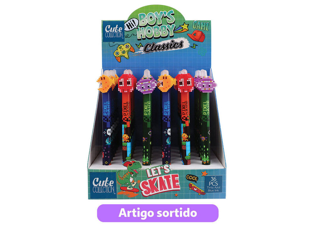 ESFEROGRAFICA GEL CUTE APAGAVEL JOGOS MODELOS SORTIDOS