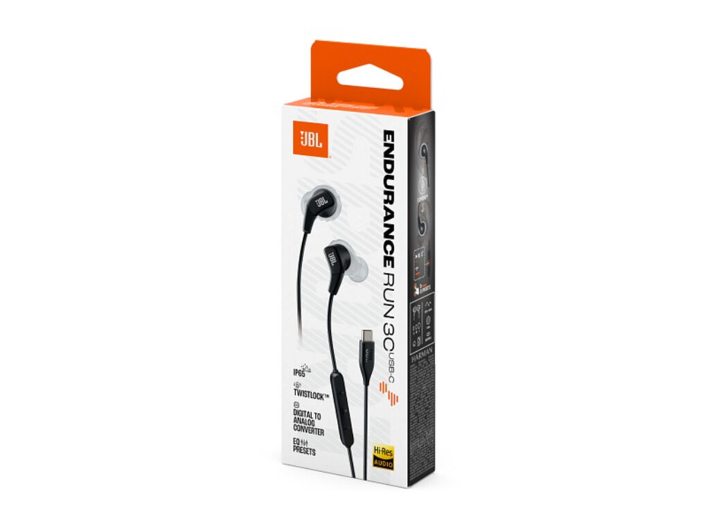 AURICULARES C/FIOS JBL ENDURANCE RUN 3C PRETO/CINZA image number 8