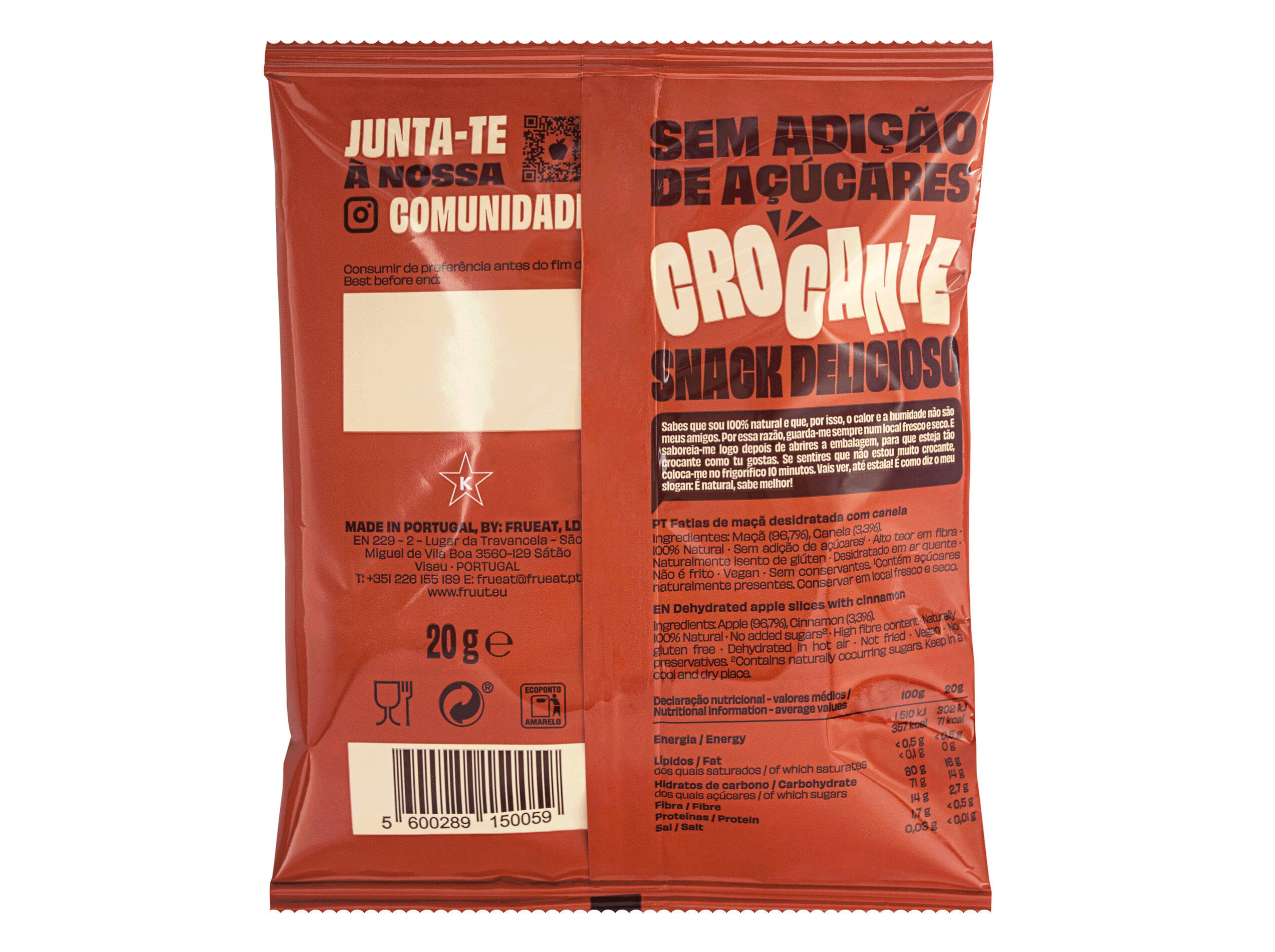 SNACK FRUUT MA&Ccedil;&Atilde; COM CANELA 20G image number 2