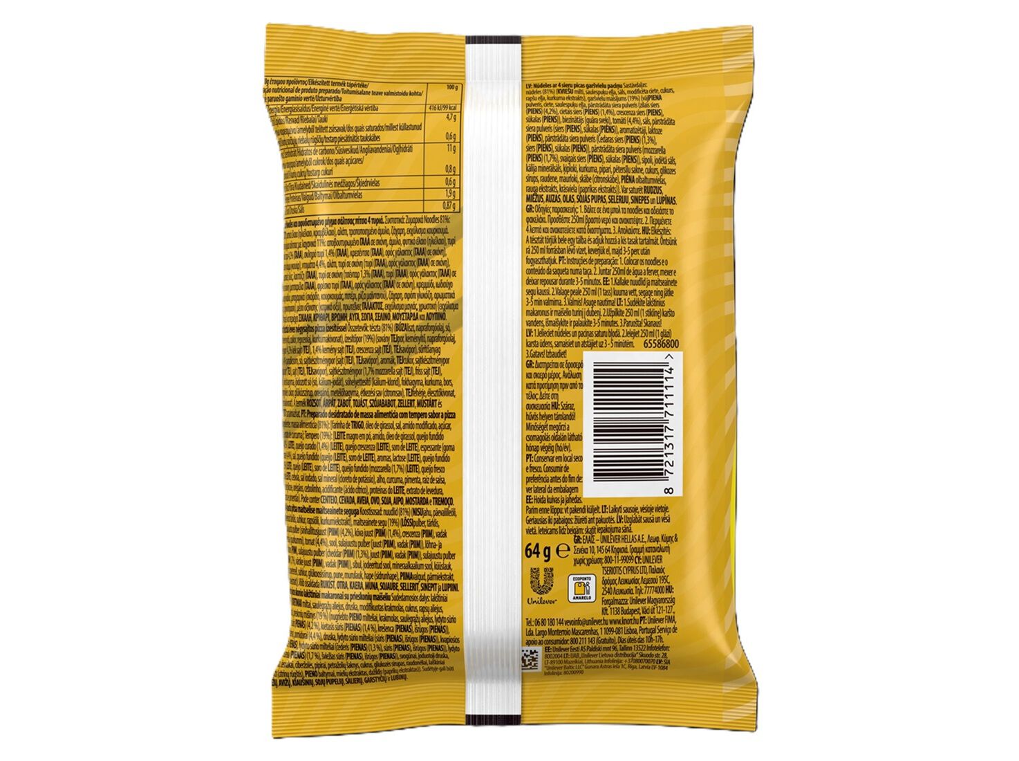 MASSA FUSION NOODLES KNORR PIZZA 4QUEIJOS 64G image number 1
