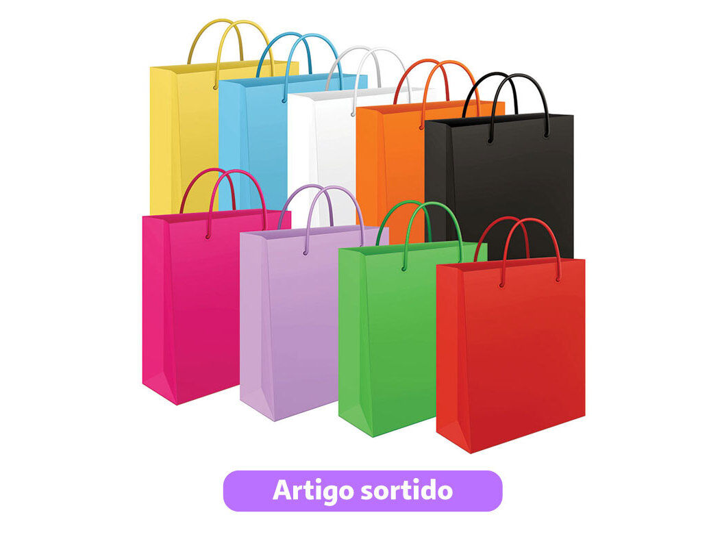 SACO DE PAPEL MITOS M&Eacute;DIO 22X31X10CM CORES SORTIDAS